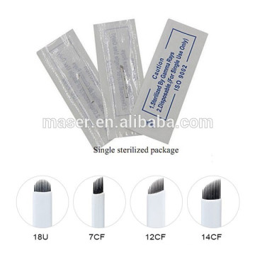 OEM paquete de cosméticos agujas de tatuaje microblade / microblade desechables / microblading 7 9 11 12 14 pins